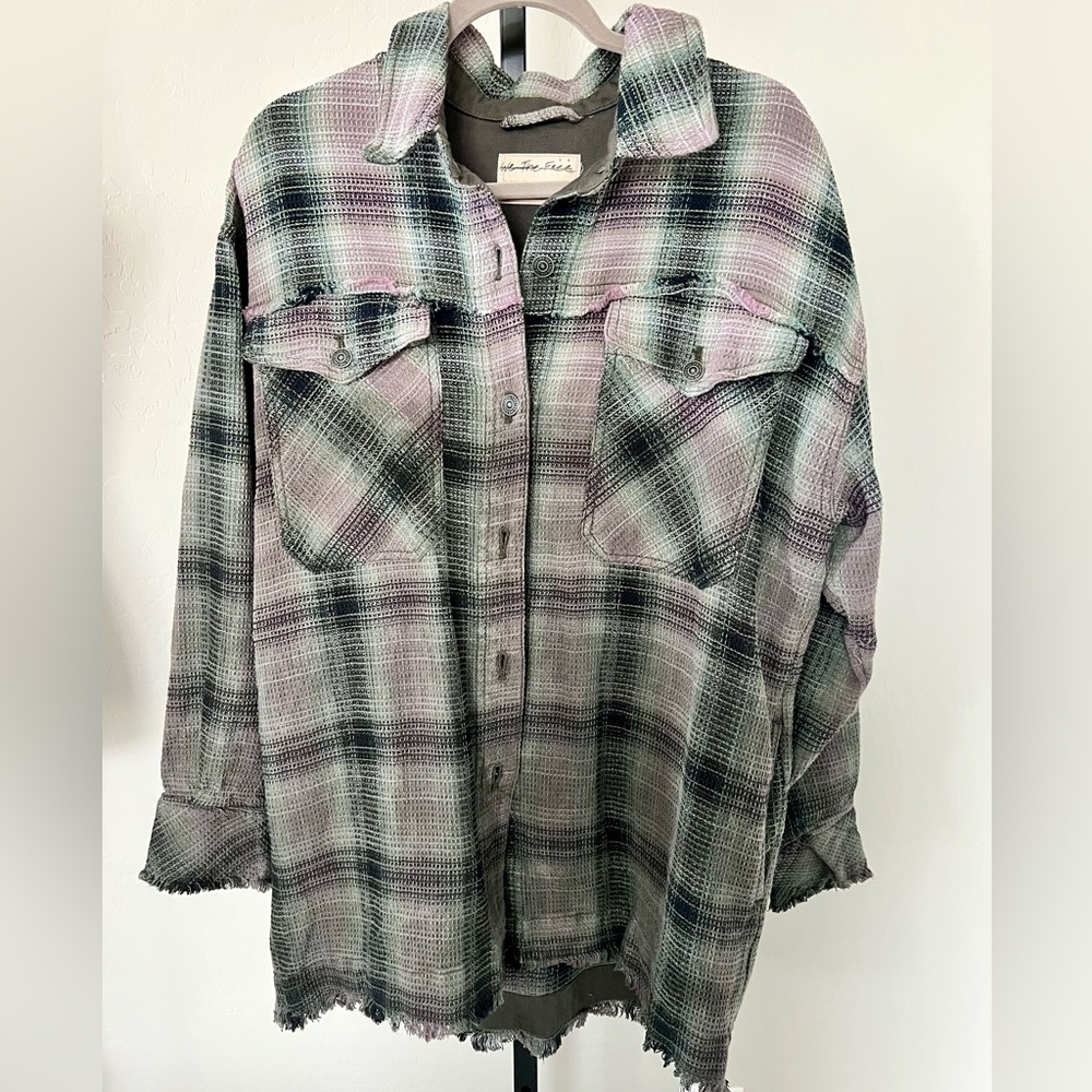 Free People Anneli Plaid Shirt Jacket
